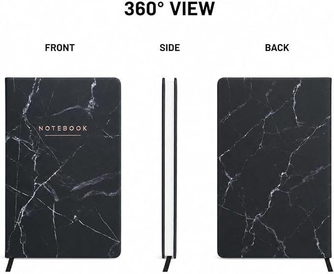 WORLD TRAVELER Large Lined Journal Notebook 256 Ruled White & Ivory Pages | Lay-Flat Binding, Gilded Page Edges Resist Wear, Reinforced Square Corners, Bleed-Resistant Smooth Paper