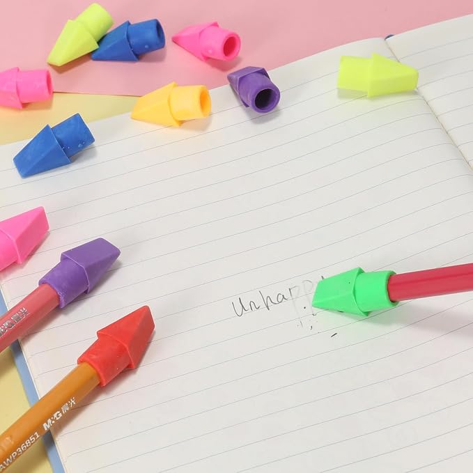 300 Pack Pencil Top Erasers Bulk 10 Colors and Cap Erasers for Pencils for Kids, Students