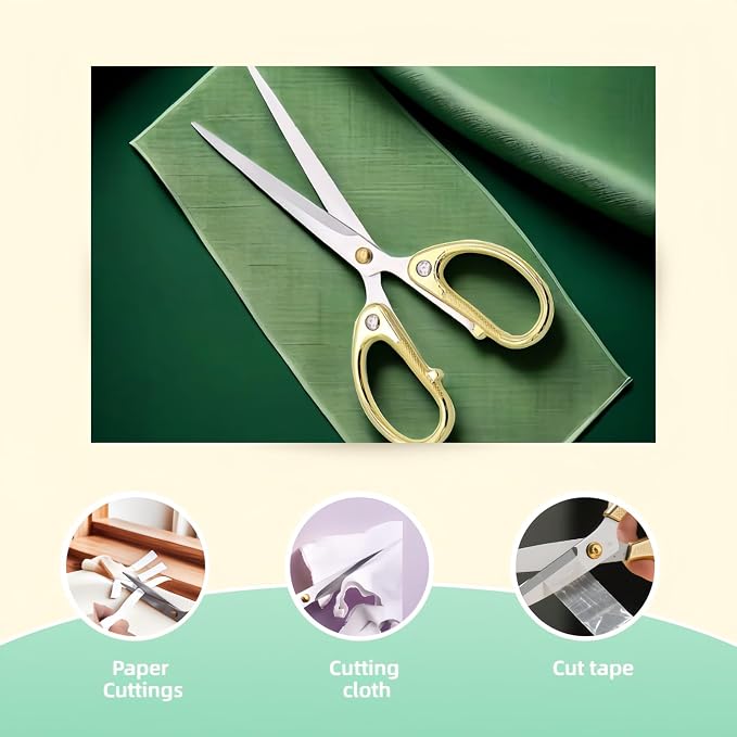 6.3 "Stainless Steel Office Scissors - Durable Multi-Purpose Shears for Home, School, Crafting & Office Use, Ergonomic Ambidextrous Design with Sharp Blades