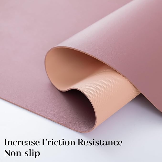 Mouse Pad and Keyboard Wrist Rest, 3-in-1 Large Keyboard and Mouse Pad Set, Ergonomic Wrist Rest for Computer Keyboards, Non-Slip Desk Mat Protector for Women (Purple Pink, 35.4" X 16.9")