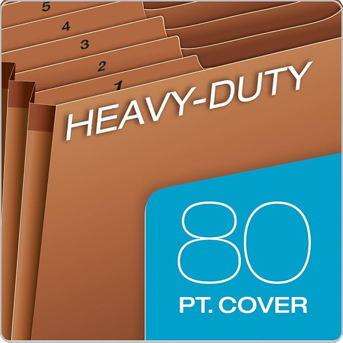 Globe Weis Globe-Weis/Pendaflex Heavy Duty 31-Pocket Expanding File with Flap, 1-31 Index, Letter Size, Brown, (R117DLHD) (Pack of 5)