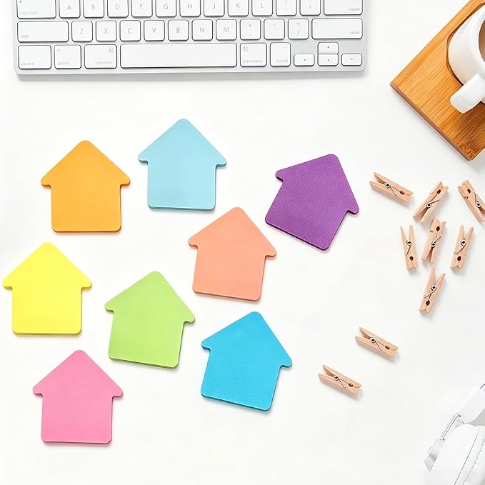 Sticky Notes, Arrow Shape Sticky Notes 8 Pads 8 Colors Cute Self-Stick Stickies Funny Note Pads 100 Sheets Teacher Back to School Supplies and Oﬃce Products
