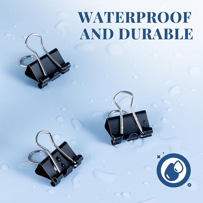 Small Binder Clips 864 PCS - Mini 15mm Paper Clip 5/8 Inch Paper Clamps | Bulk Micro Black Metal Binding Paperwork Clamp, School Teachers Office Supplies