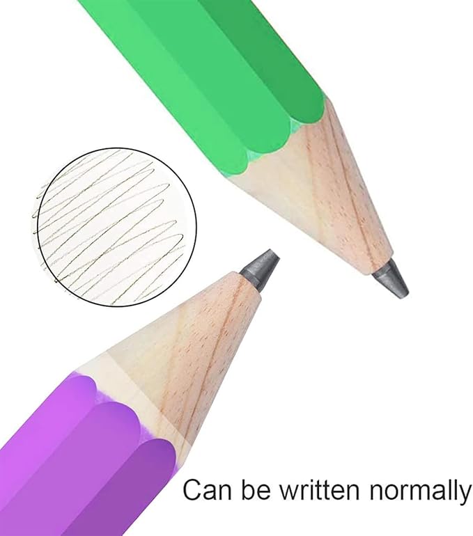 Giant Pencil, 14 Inch Big Jumbo Pencils, Funny Oversized Huge Comically Large Pencil with Cap for Prop/Gifts/Decor(Green/Purple)