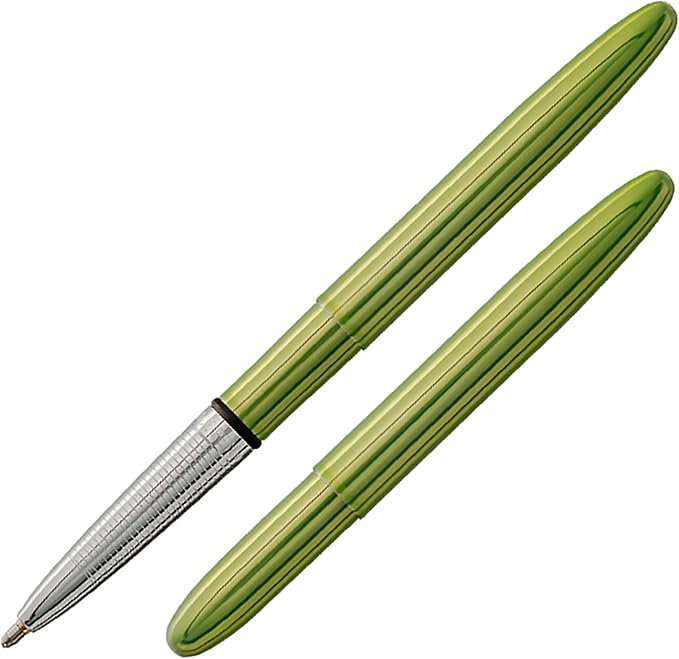 Fisher Space Pen Aurora Borealis Lime Green Bullet Pen, Pressurized Ballpoint Pen, Compact Size, Writes Upside Down, Extreme Temperatures, Black Ink, Medium Point, Gift Box, Made in the USA