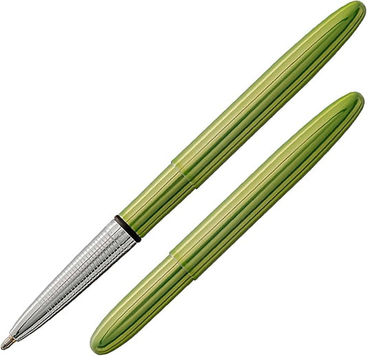 Fisher Space Pen Aurora Borealis Lime Green Bullet Pen, Pressurized Ballpoint Pen, Compact Size, Writes Upside Down, Extreme Temperatures, Black Ink, Medium Point, Gift Box, Made in the USA