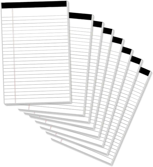 8 Pack Legal Pads 4x6 Inch 30 Sheets Mini Lined Paper Pads for Office Supplies Taking Notes/Writing List, Small Notepads College Ruled Legal Memo Pad for Home, Office, School, or Business Writing Pad