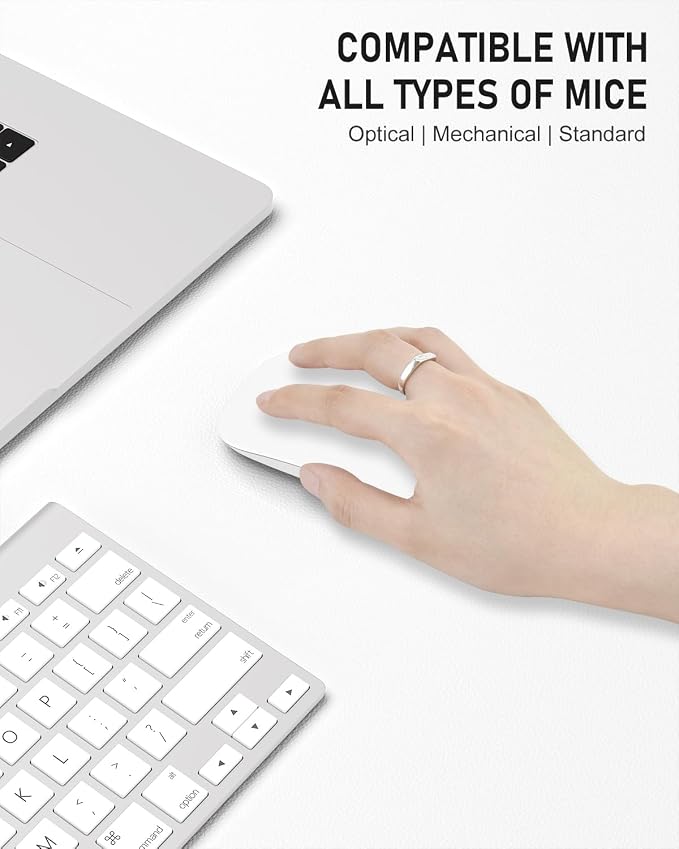 Desk Pad, 35.5" x 17" PU Leather Non-Slip Desk Mat Large Mouse Pad for Desktop, Waterproof Laptop Computer Writing Mat for Office, Home, Work, Gaming, White