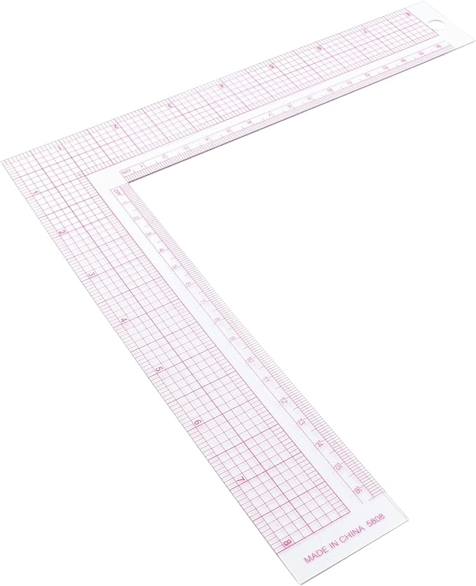 Hitefu L Square Ruler for Sewing, 2PCS, Clear Plastic | L Angle Ruler, Curve Ruler, Measure Tailor Ruler, Corner Ruler, Craft Sewing Measuring