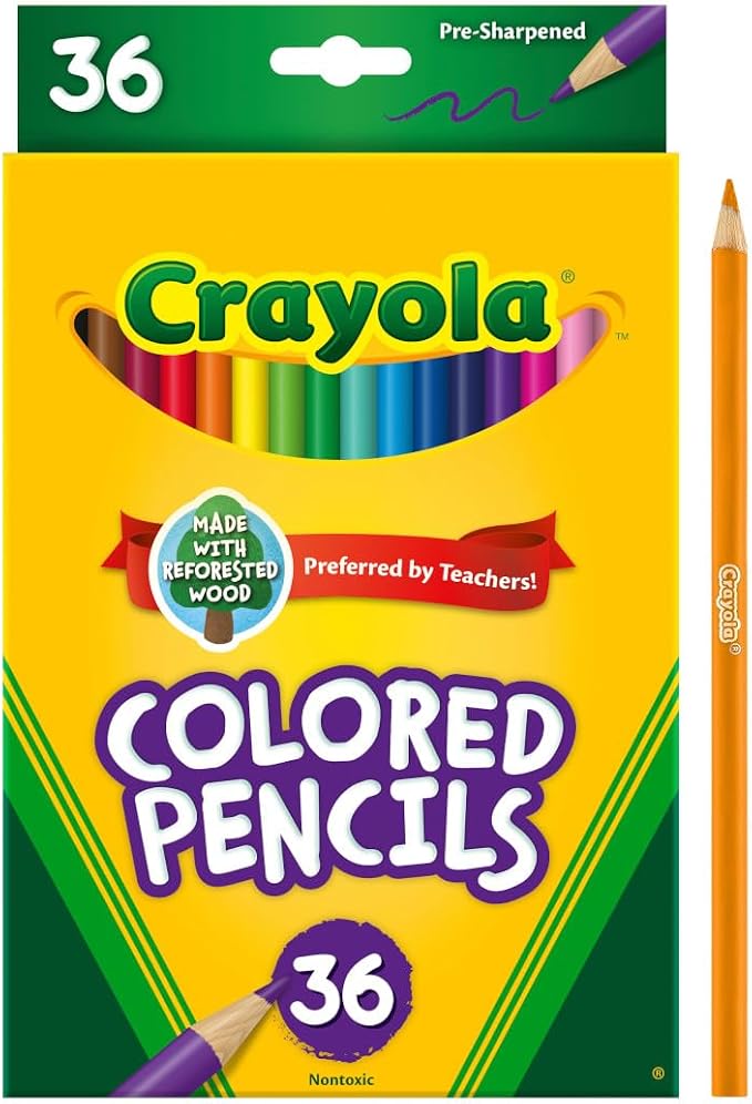 Crayola Colored Pencils (36ct), Kids Pencil Set, Pre-Sharpened Coloring Book Pencils for Kids & Adults, Arts & Crafts Supplies, Coloring Gift, Ages 3+ (Pack of 12)