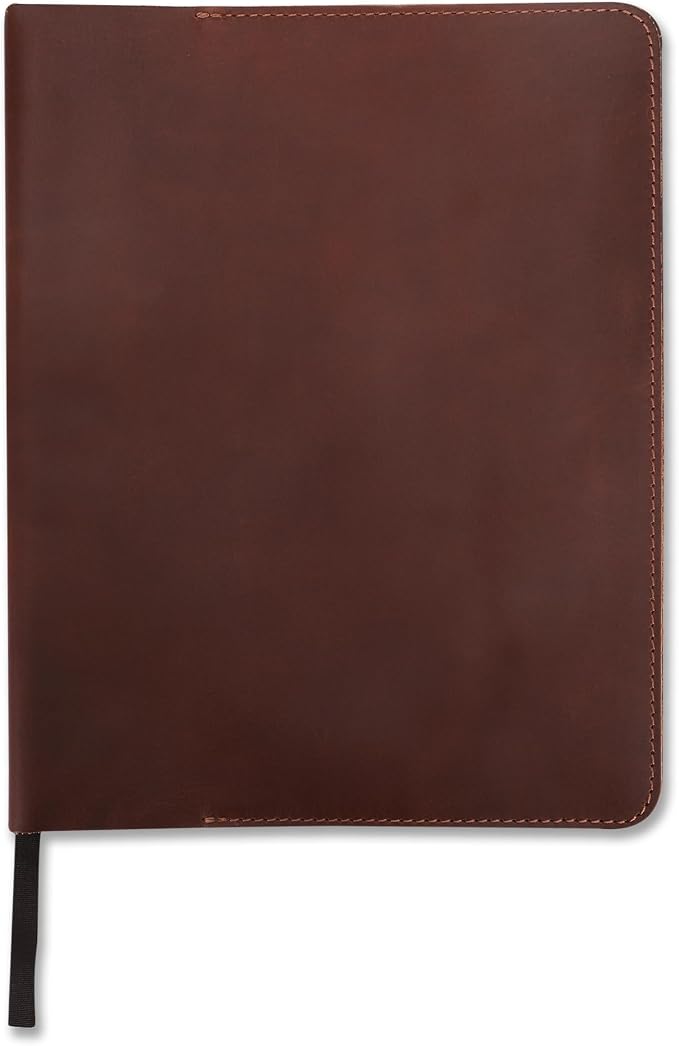 Heavy Duty Full Grain Leather Journal Cover (8.5 x 11 in.), Refillable Cahier XXL, Refillable Spiral Notebook (8.5 x 11 in.), Handmade Leather Journal Cover (Tan)