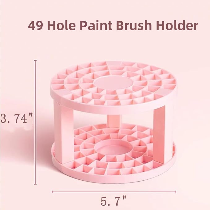 Feadily 3 PCS 49 Hole Paint Brush Holder for Artist, Desk Organizer for Colored Pencils, Markers (White/Purple/Pink)