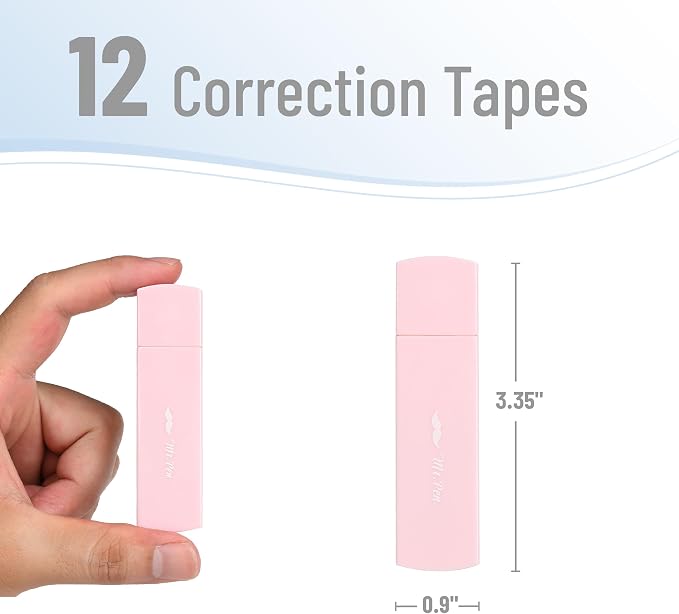 Mr. Pen- Aesthetic Correction Tape, 0.2" x 197", 12 pcs, Pastel Colors | Cute Correction Tape