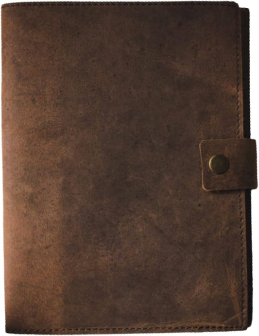 Modest Goods Refillable Leather Journal | Premium Lined A5 Notebook Cover | 200 Ruled Writing Pages | Card Holder Slot | Leather Bound Journals for Men & Women, Best Gift Travel Diary, Cool Planner