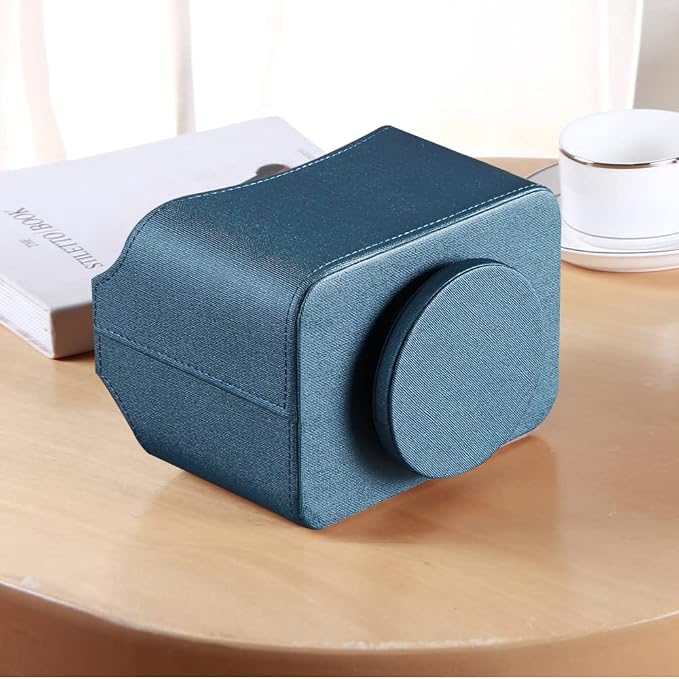 PUSU TV Remote Control Holder,PU Leather 360 Degree Rotatable Remote Caddy | Nightstand Organizer/Desk Storage Box for Media Play,Controllers,Stationery,iPad,Phone,Pen/Pencil Cosmetic,Office accessories