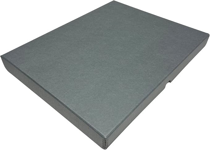Lineco Clamshell Archival Storage Box, 16.5x20.5x1.75 Inch, Gray | Acid-Free with Metal Edge Boxboard, Organize and Store Photos Documents Cards Negatives Magazine Prints Family Records DIY