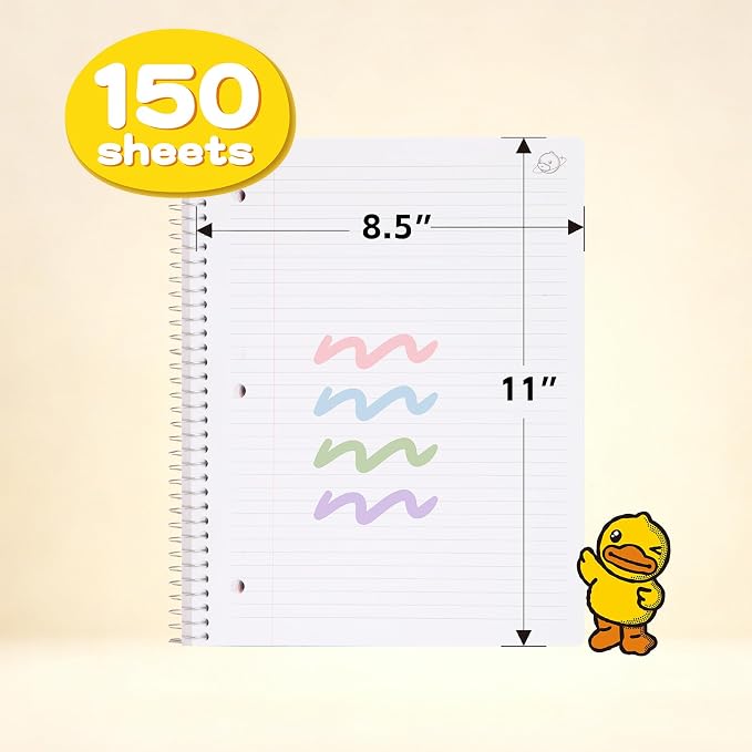 Comix Plastic Cover 5 Subject Notebook, 200 Sheets 8-1/2" x 11" College Ruled Notebook with 5 Dividerfor Office/School/Home, Pink