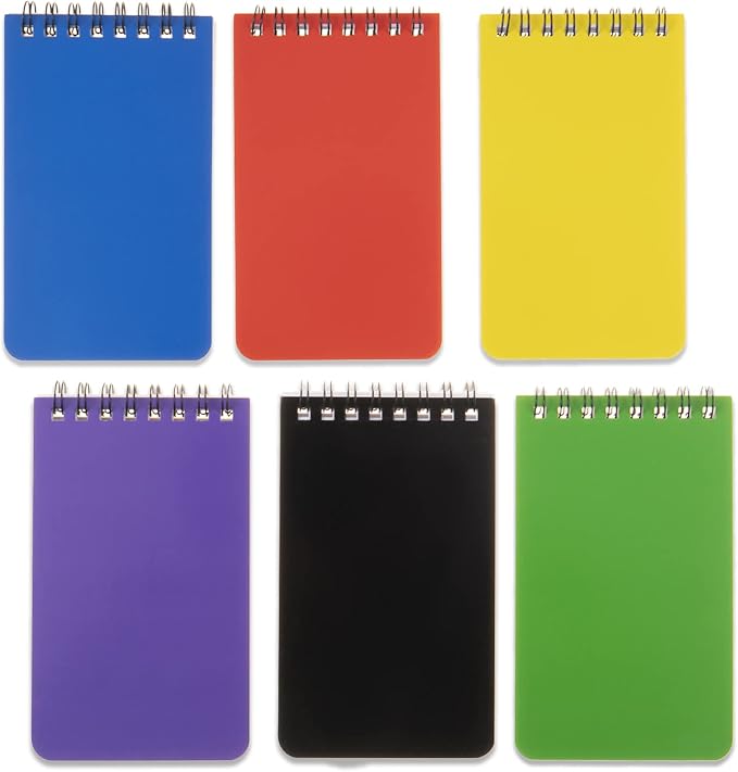 QiCheng 6pacs Pocket Notebook Mini Notepad Small Spiral Notebooks 3X5Inch | functionality PortabilityPortability convenience