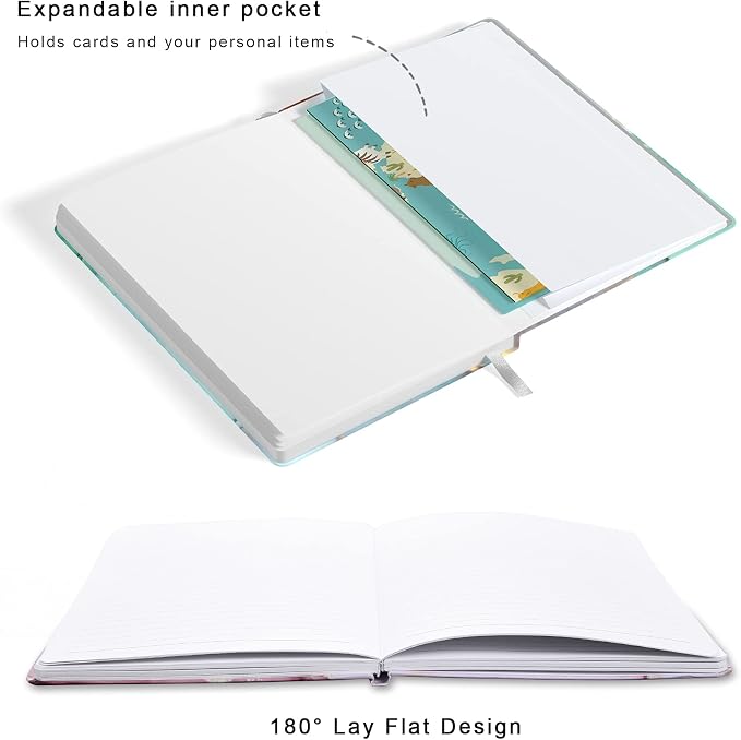 Lined Journal Notebook, Marble Hardcover, Medium 5.7 x 8.4 in, 160 Pages Thick Paper, Cute Aesthetic College Ruled Notebook for Journaling Writing Work Office School Women Men, Gray White Gold