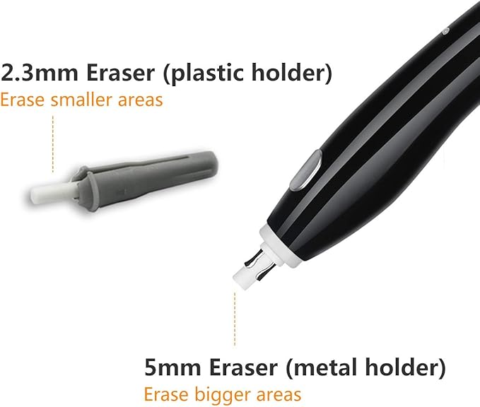 AFMAT Electric Eraser for Artists, Rechargeable Electric Eraser Kit, 140 Refills for Drafting, Electric Pencil Eraser - Battery Operated for Drawing Pencils, Crafts, Arts EE04(Black)