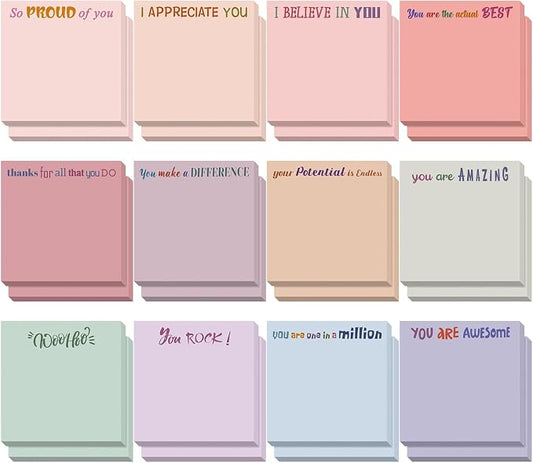 Yinder 24 Pcs Sticky Notes Gifts Bulk,Thank You,Aesthetics