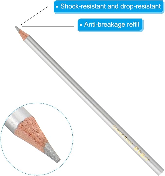 PATIKIL Silver Colored Pencils Set,20 Pcs Oil Color Pencils Wooden Coloring Drawing Pencil for Artists Art Painting