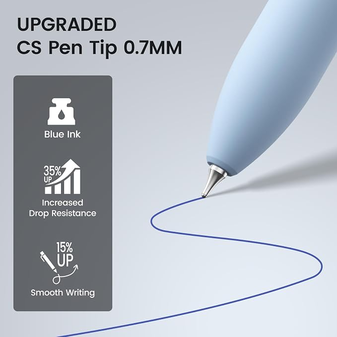 8 Pack Blue Gel Pens with Fidget, Quick-drying Blue Ink No Smudge | 0.7mm Fine Point Smooth, Long-Lasting Ink, Soft Grip Retractable Pens for Journaling School Office, Gift for Women Men Nurse