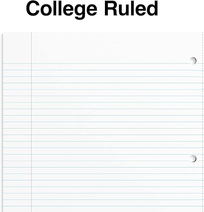 STAPLES Premium 1‑Subject Notebook, 8.5” x 11”, College Ruled, 100 Sheets, Blue, 3‑Pack