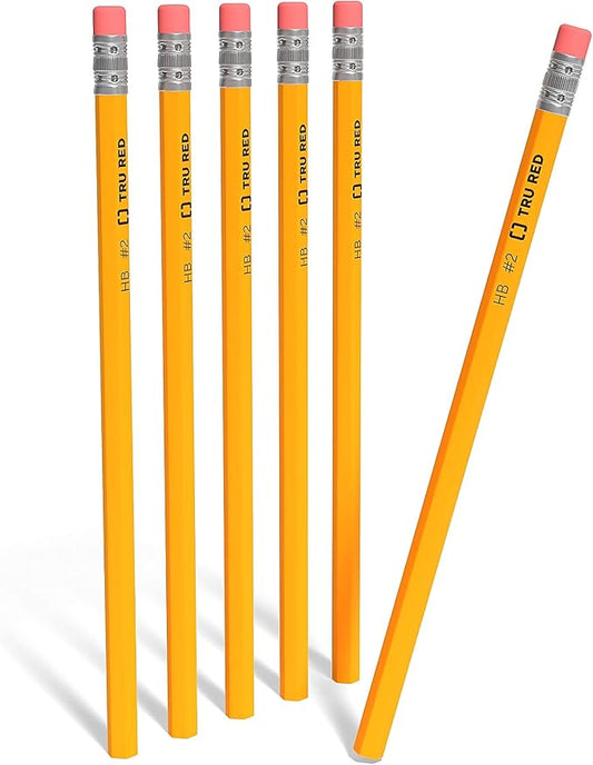 TRU RED Wooden Pencils, #2 Lead, Pre‑Sharpened, 72 Pack – Classroom‑Ready Writing Pencils for School & Office Use