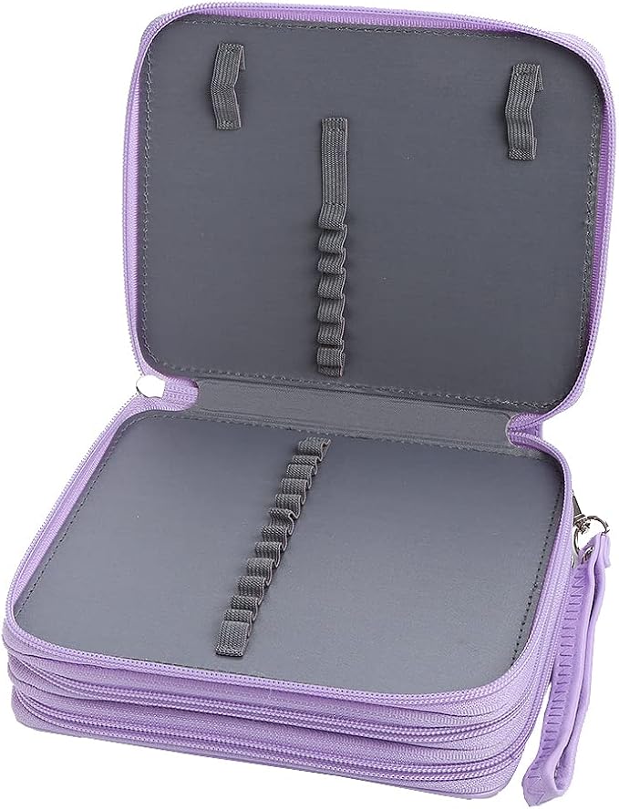 PU Pencil Case with 72 Slots - Colored Pencil Case Organizer with Zipper for Watercolor Pens or Markers