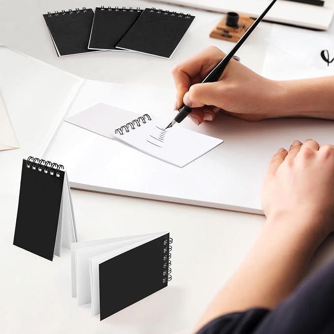 12 Pack Mini Pocket Notebooks Black Mini Spiral Notebooks with Lined Pages | 3.9x2.4 Small Journal Notepads Memo Pads Party Favor for Kids Men Women Work Office School Travel Supplies