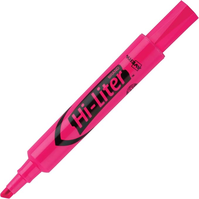 Avery Hi-Liter, Desk Style, Chisel Tip, Pink and Yellow Highlighters (98189) (Pack of 288)