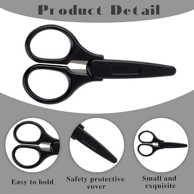 2Pcs All Purpose Craft Scissors Stainless Steel with Protective Cover Mini Detail Craft, Precision Straight Fine Tips Design for Paper Cutting, Scrapbooking