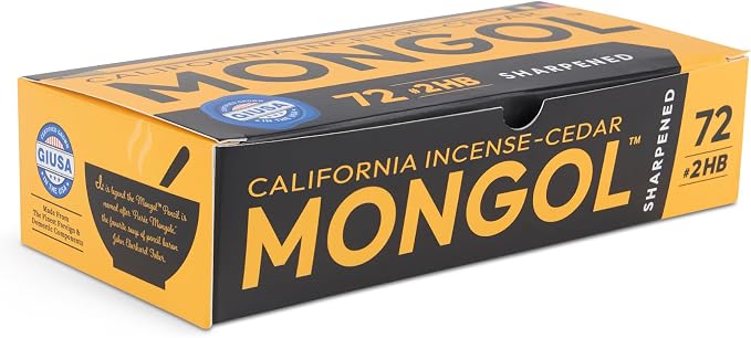 Mongol Classic Incense Cedar #2 Pencil - 72-Pack - Pre-sharpened, European Graphite Core, US Grown Cedar, Smudge Free Eraser – Nontoxic PMA Certified