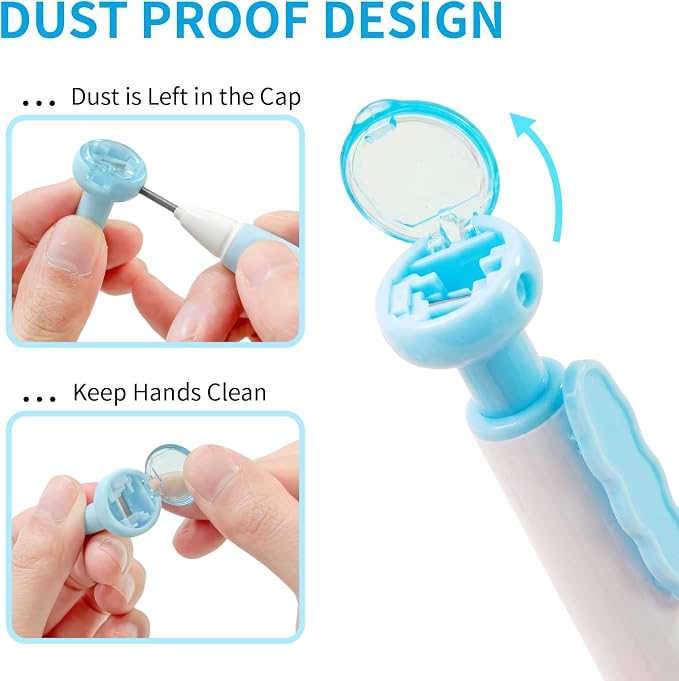 Dust Proof 2.0mm Mechanical Pencil for Kids with Ergonomic Grip 4Pack | Mechanical Pencils with 2 Erasers、25 Refills & 3 Sharpeners，Mechanical Pencils Bulk for School or Office Supplies