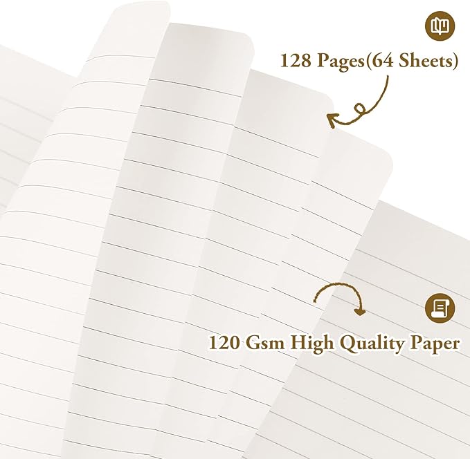 Huhuhero Lined Journal Notebook, A5 Hardcover Green Journals for Writing | 5.25"×8.25" Journaling Notebooks for Men Women, 120gsm Thich Paper College Ruled Journal for Work Office School (1, Green)