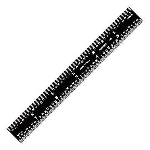 PEC Tools 6-inch Metal Ruler, Stainless Steel with Black Chrome Finish, 16R Graduation (1/32", 1/64", 1/50", 1/100") High-Precision, High Wear Resistance, High Contrast, Machinist Rule, Made in USA
