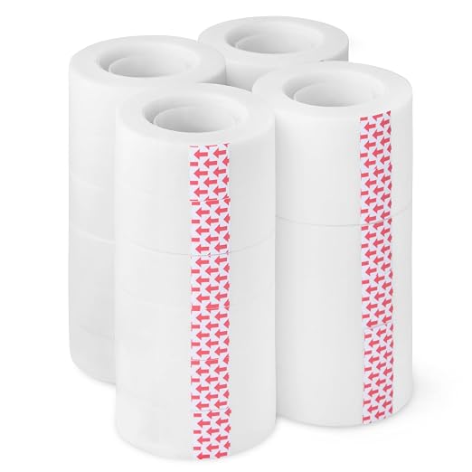 Amazon Basics Matte Finish Invisible Tape, 3/4" x 1000" (27.78 Yards), Translucent, 24-Pack