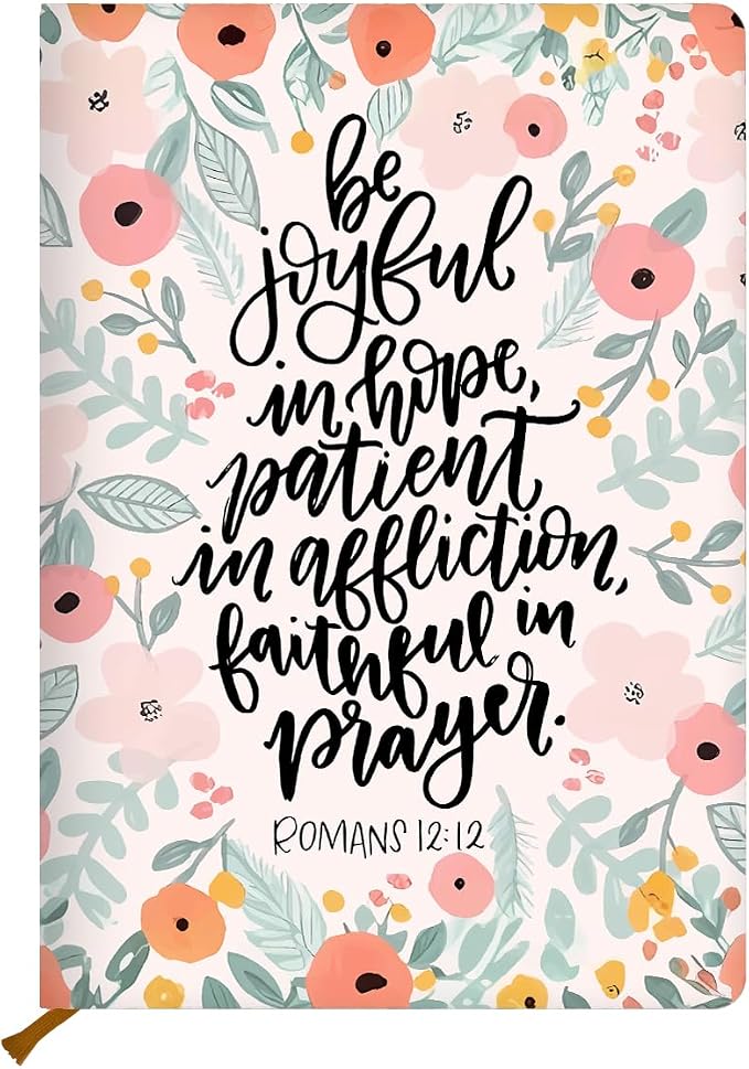 Cute flower Christian Hard Shell Journal Notebook 200 Sheets (5.8 x 8.3) | Bible Verse Gifts for Women, College Ruled Notebook, Inspirational Notebooks, Journals for Writing Planner Note Taking