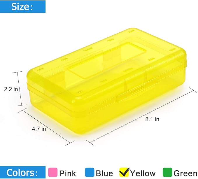 Tamaki 1 Pack Plastic Pencil Box Large Capacity, Blue | Clear Boxes with Snap-tight Lid Stackable Design and Stylish Office Supplies Storage Organizer