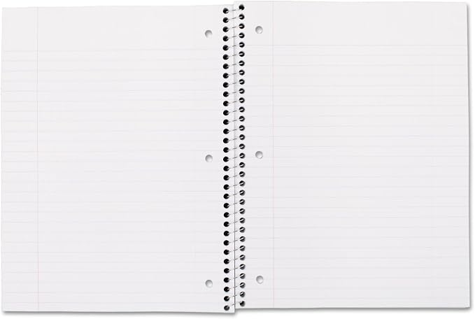 Mead Spiral Notebook, 1 Subject, Wide Ruled Paper, 100 Sheets, 10-1/2" x 8", Color Selected For You, 1 Count (05514)