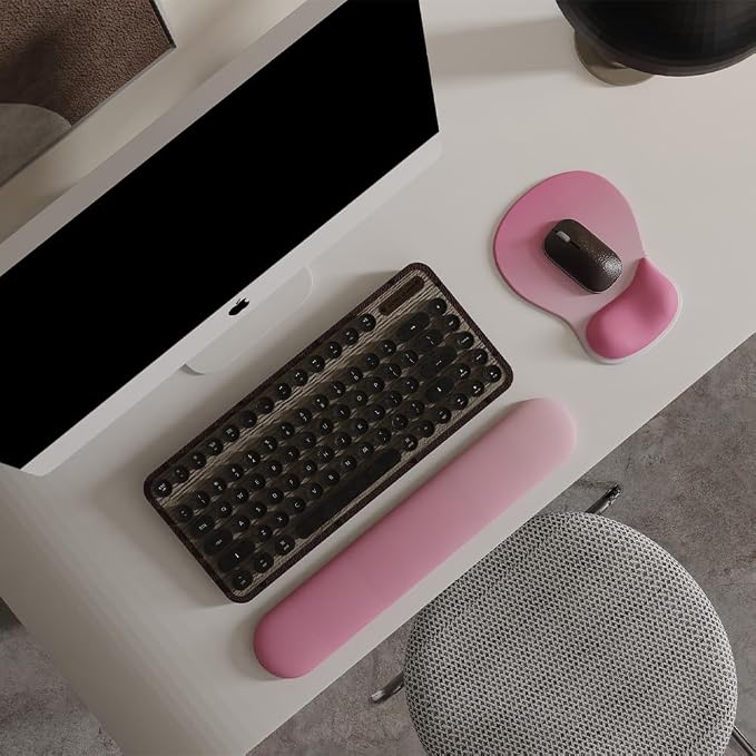 ErgoComfort Gel Wrist Rest Mouse Pad-Ergonomic Office Mousepad with Wrist Support-Non-Slip, Design Desk Accessories Mat for Home&Game Decor (06Rose Quartz)
