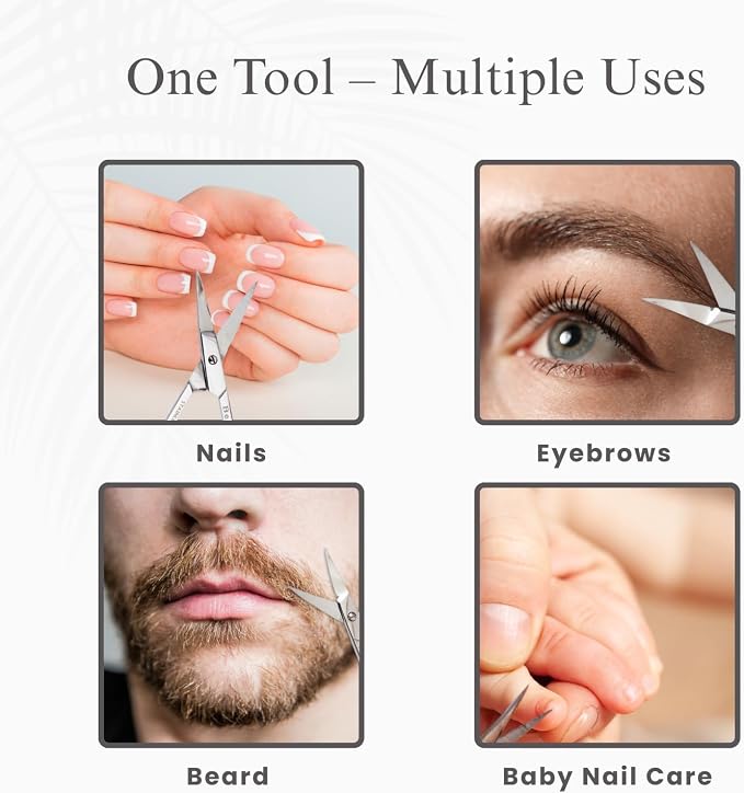 Professional Curved Grooming Scissors – Stainless Steel Precision Scissors for Eyebrow & Cuticle Care (Cuticle - Curved, 3.5'' Inches)
