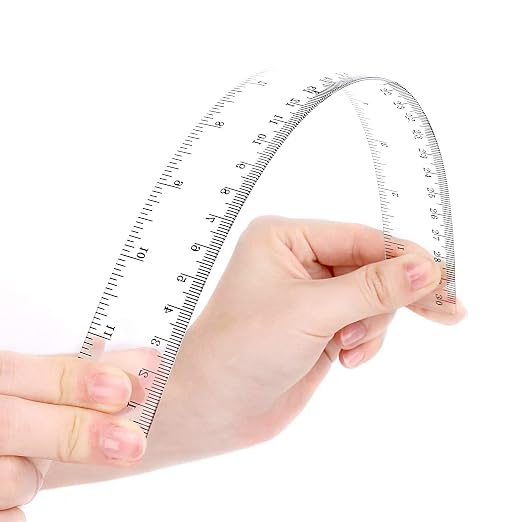 4 Pack 6+12 Inch Straight Rulers,Clear Plastic Ruler, Centimeter and inch Ruler Suitable for Student School and Office Study Drawing Measuring Standard