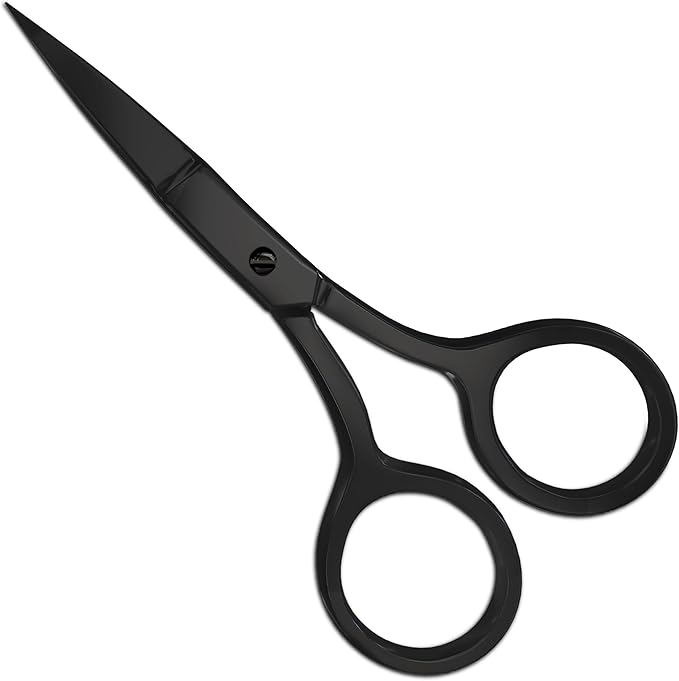 Utopia Care Eyebrow Scissors, Professional Stainless Steel Small Shears for Men and Women, Nose Hair Scissors for Grooming Mustache, Beard, Eyelashes, Ear Hair Trimming, Black