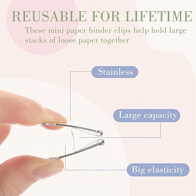 Jetec 500 Pieces 1 Inch Pastel Binder Clips Medium Colorful Paper Clamps Metal Paper Clips for Teachers Students Classroom Business Office and School Office Supplies