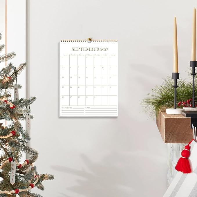 2026-2027 Wall Calendar - 18 Months Calendar from July 2026 - December 2027, Calendar 2026-2027 with Thick Paper, 8.5" x 11", Vertical Calendar, Golden