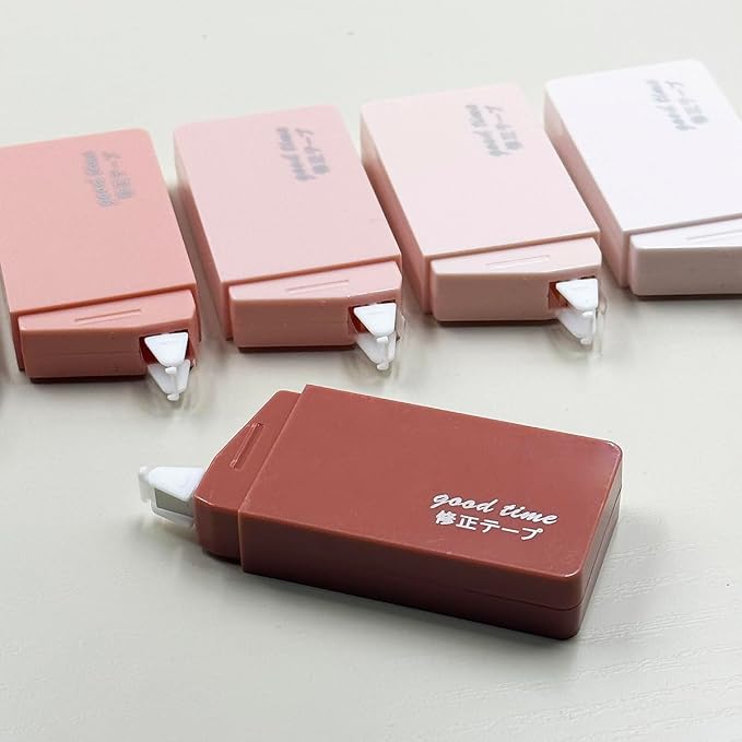 LOPURO White Correction Tape, 6Pcs Cute White Out Correction Tape,Pastel Color Correction Tapes Eraser Easy to Use Instant Applicator for School Office Home Aesthetic Supplies (Pink)