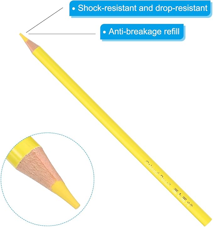 PATIKIL Lemon Colored Pencils Set,20 Pcs Oil Color Pencils Wooden Coloring Drawing Pencil for Artists Art Painting