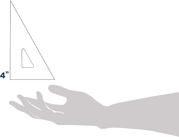 Pacific Arc Drafting Triangle, 4-inch, 30/60/90 Degrees, w/Inking Edge, Topaz